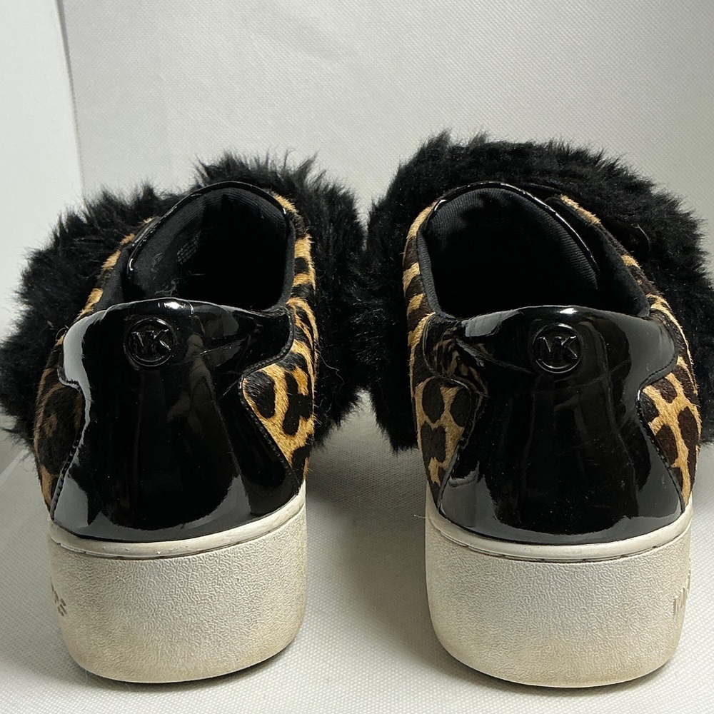Michael Michael Kors Leopard Calf Hair Faux Fur Slip-On Sneakers Size 10 - Picture 9 of 12